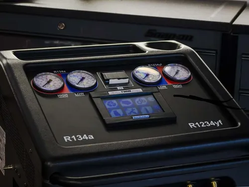 Air conditioning system being serviced