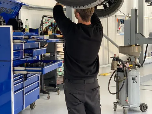 Engine being serviced